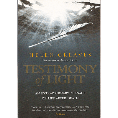 A book cover with the title of testimony of light.