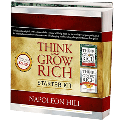 A book cover with the title of think and grow rich.