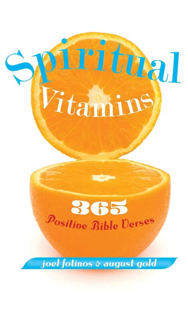 A picture of an orange with the words spiritual vitamins on it.