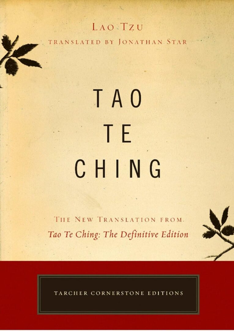 A book cover with the words " tao te ching ", in black lettering.